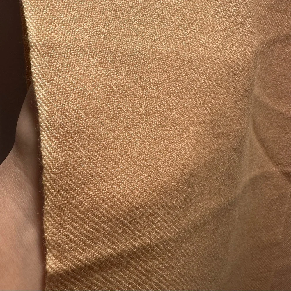 NWT 100% Pashmina Cashmere Muffler Scarf Genuine Chyangra Goat 4 Ply Twill -TAN